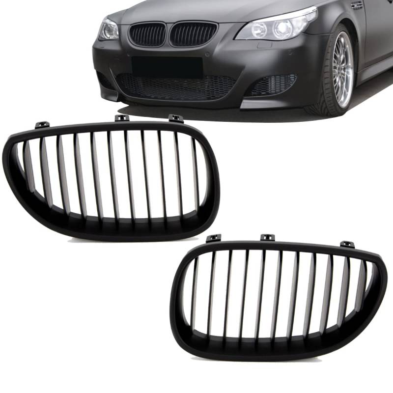 DM Autoteile 2x Kühlergrill Schwarz Matt SATZ passend für 5er E60/E61 Bj 03-10 von DM Autoteile