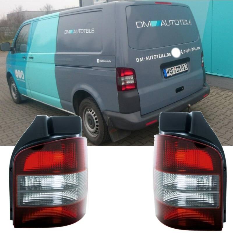 DM Autoteile 2x T5 Transpoter Rückleuchten Heckleuchten Rot Schwarz 03-09 Fzg.+ Heckklappe von DM Autoteile