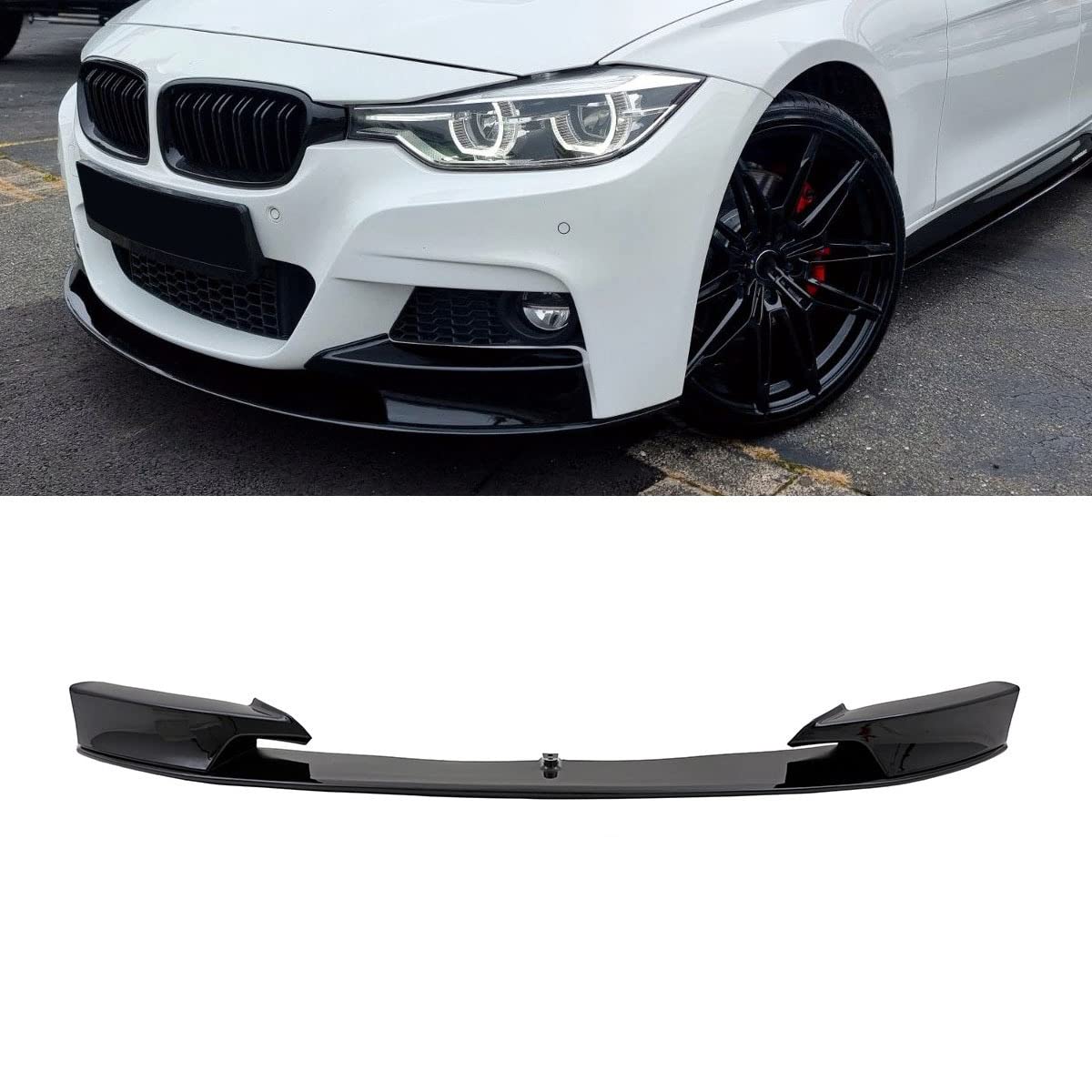 DM Autoteile 3-91552 Frontspoiler Lippe Sport-Performance Schwarz Glanz lackiert kompatibel für BMW 3er F30 F31 mit M-Paket von DM Autoteile