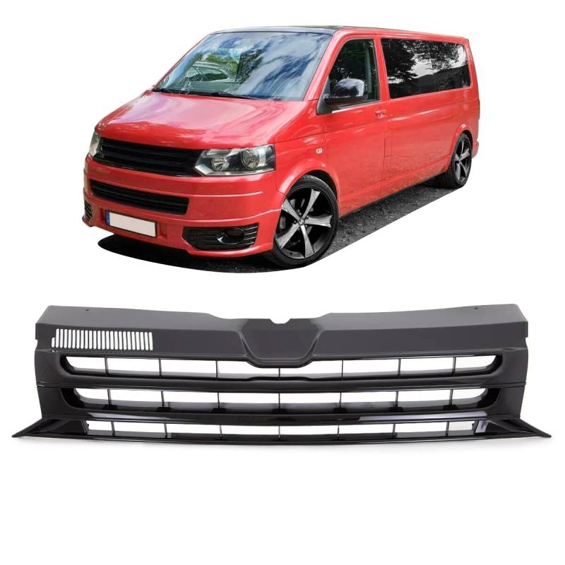 DM Autoteile 3837 Kühlergrill Grill Clean hochglanz Schwarz Sportgrill kompatibel für VW T5 GP Facelift 09-15 von DM Autoteile