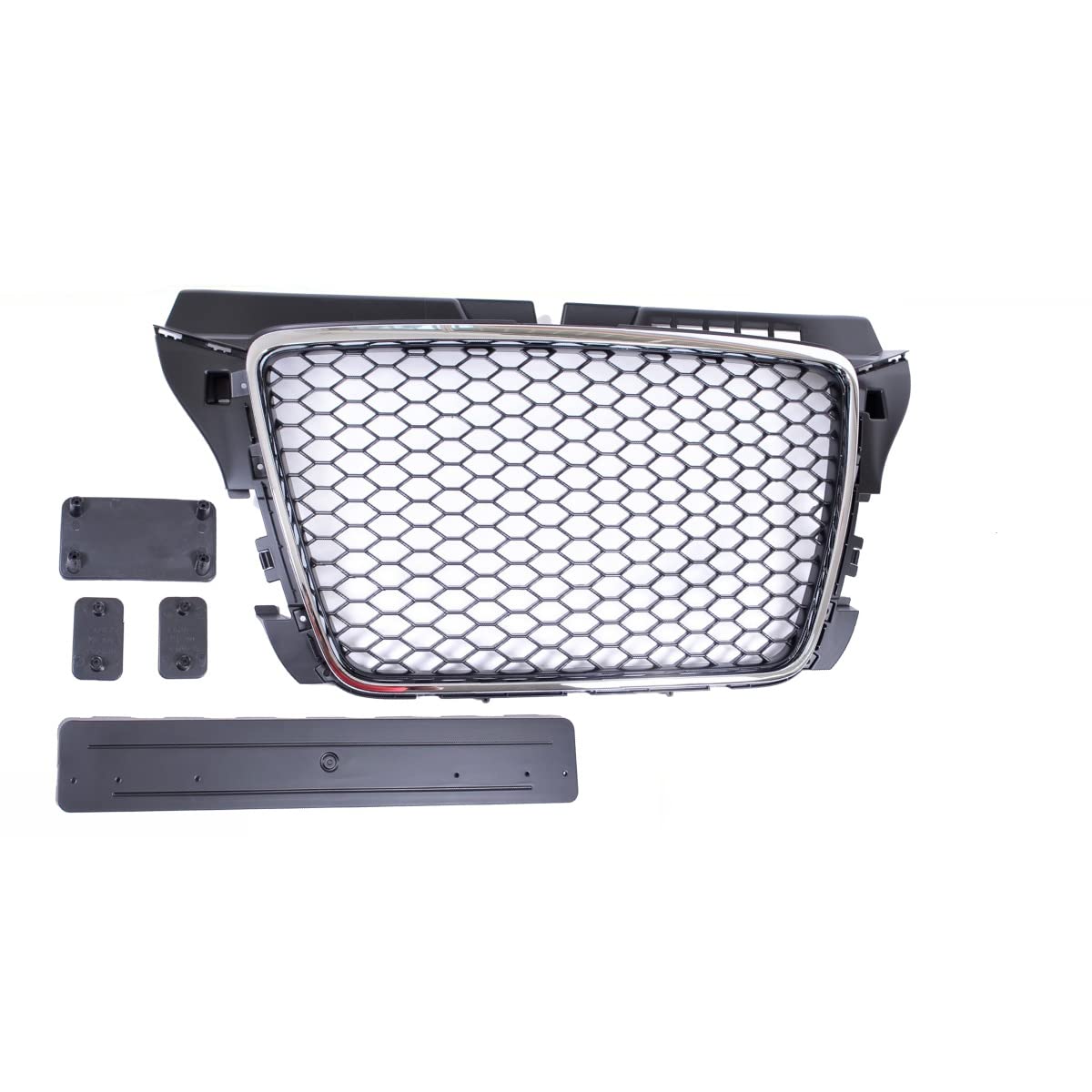 DM Autoteile 4039 Kühlergrill Wabengrill Schwarz Chrom kompatibel für Audi A3 8P Facelift 08-13 nicht RS3 mit Parkhilfe von DM Autoteile