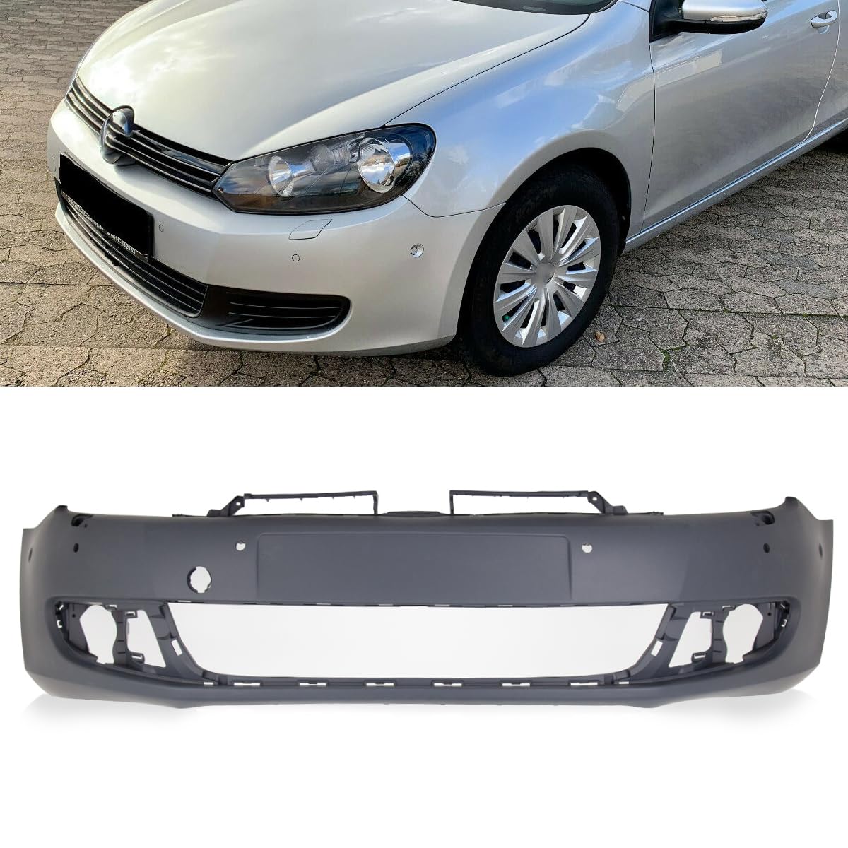 DM Autoteile 6634 Stoßstange Stoßfänger vorne 6x PDC + SRA kompatibel für VW Golf 6 VI ab 2008-2016 EU-Ware von DM Autoteile