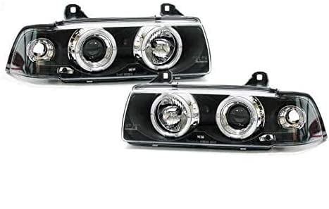 DM Autoteile Angel Eyes Scheinwerfer Black passt für E36 alle Modelle Coupe Cabrio 90-99 von DM Autoteile