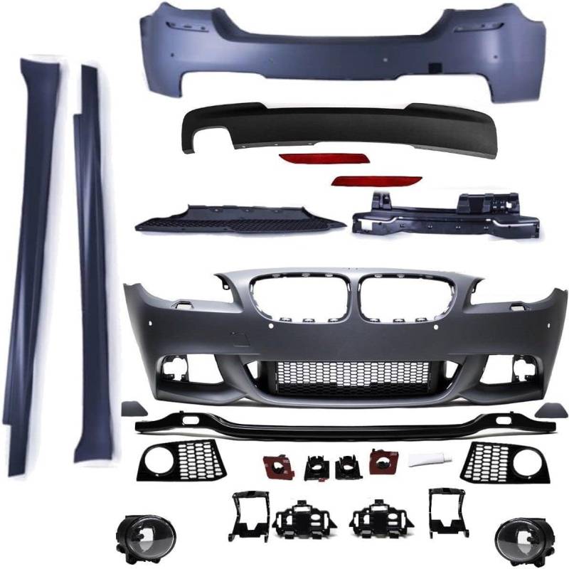 DM Autoteile 1445 Satz Bodykit Front + Heck Stoßstange + Seitenschweller kompatibel für BMW 5er F10 Limousine Serie & M-Paket +ABE* von DM Autoteile