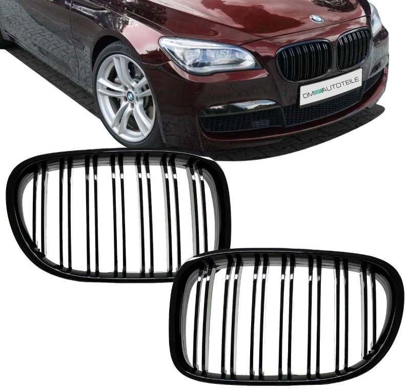 DM Autoteile Doppelsteg Kühlergrill Schwarz GLANZ Performance passt für 7er F01 F02 08-15 von DM Autoteile