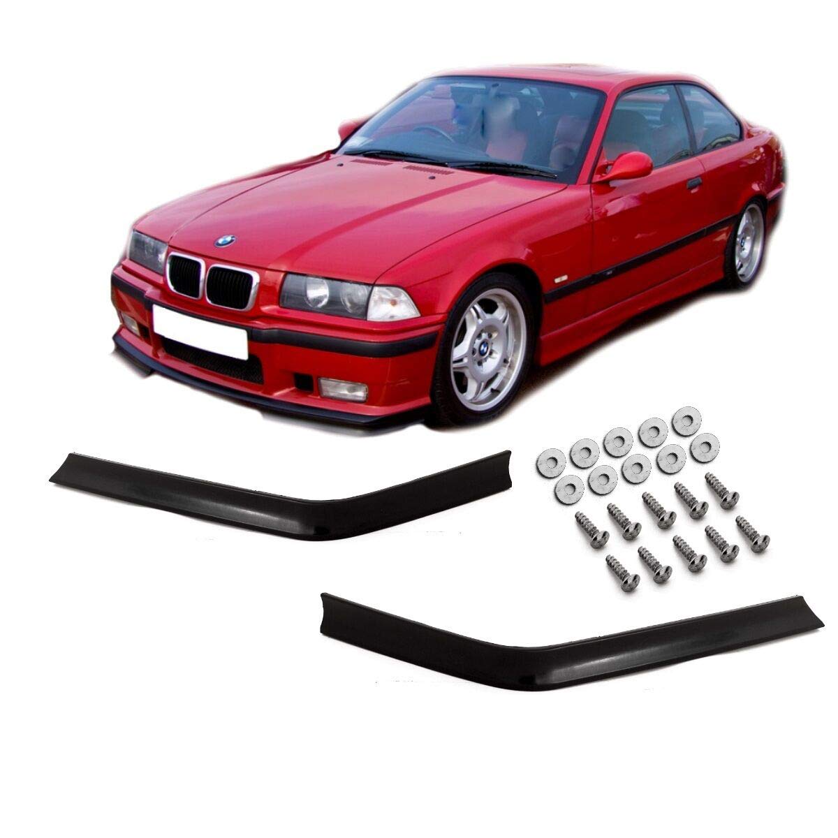 DM Autoteile GT Evo Spoiler Ecken Set Schwarz Flaps Spoilerlippe passt für E36 90-99 M3 M von DM Autoteile