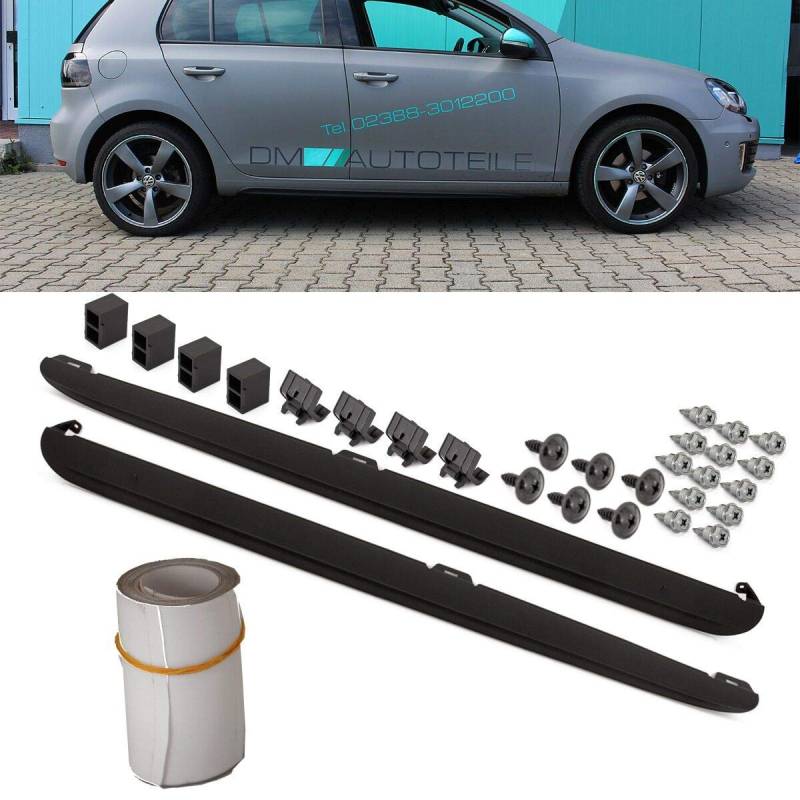 DM Autoteile 3243 Set Seitenschweller Satz Schwarz +Anbauteile kompatibel für VW Golf 6 VI auch GTI von DM Autoteile