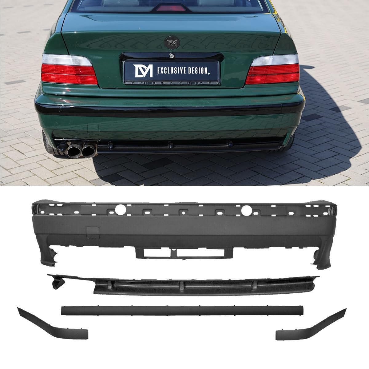 DM Autoteile 1114 Heckstoßstange Hinten Coupe Cabrio Limousine Touring kompatibel für BMW E36 auch M3 M von DM Autoteile