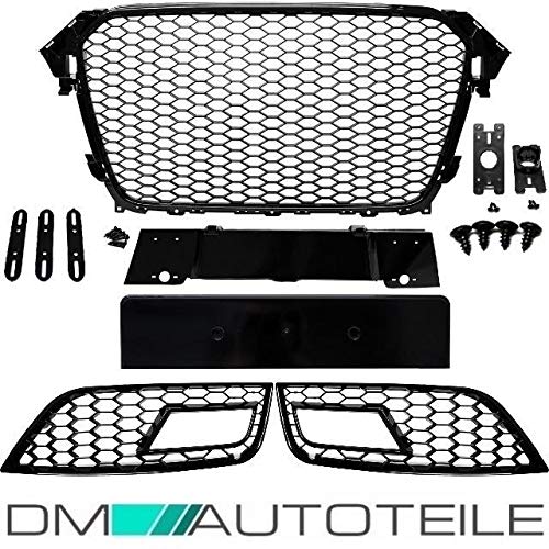 DM Autoteile Kühlergrill Wabengrill + Grill Stoßstange Schwarz passend für A4 B8 11-15 von DM Autoteile