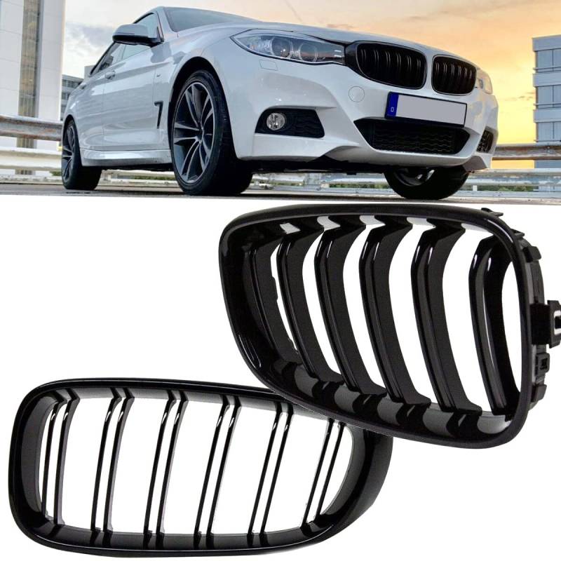 DM Autoteile Performance Kühlergrill Grill Schwarz Glanz Doppelsteg passt für 3er F34 GT von DM Autoteile