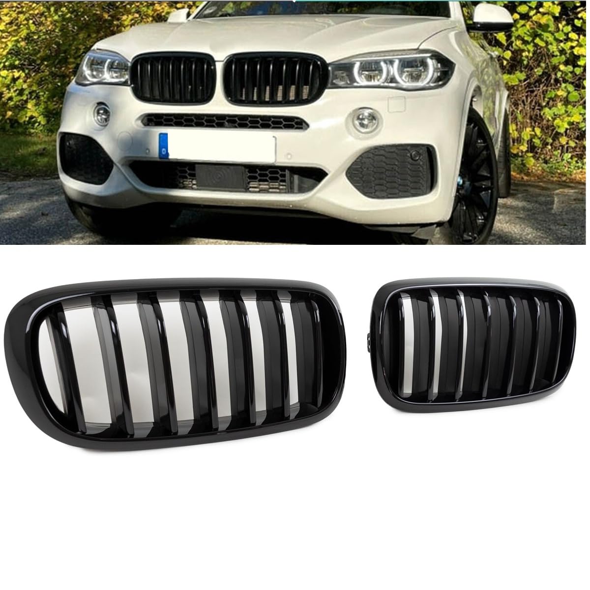 DM Autoteile Performance Kühlergrill passt für X5 F15 X6 F16 Schwarz Glanz ersetzt OE Nieren von DM Autoteile