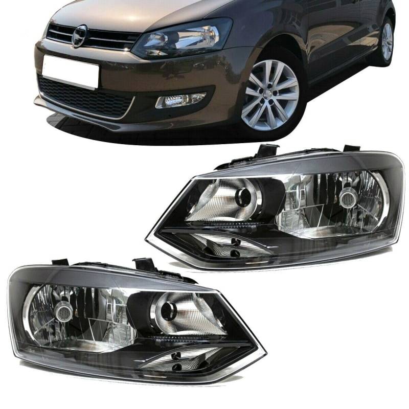 DM Autoteile 30588 Halogen Scheinwerfer vorne H4 SET kompatibel für VW Polo V 5 (6R) ab 2009-2014 von DM Autoteile