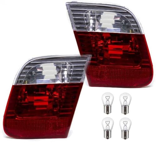 DM Autoteile SET RÜCKLEUCHTEN INNEN ROT WEISS für 3er E46 Limousine 01-05 FACELIFT+BIRNEN von DM Autoteile