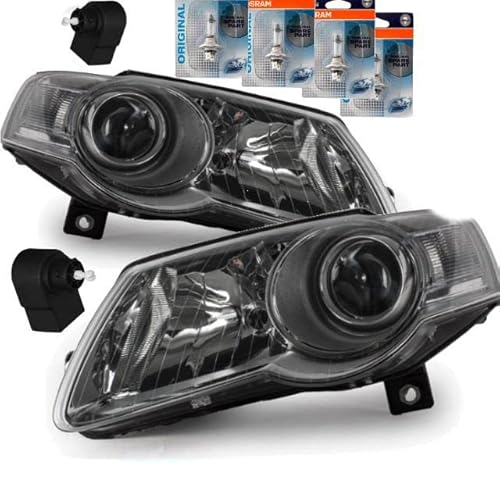 DM Autoteile Set Passat 3C Scheinwerfer Chrom 05-10 H7/H7 Halogen +4x Osram Leuchtmittel von DM Autoteile