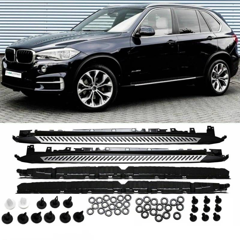 DM Autoteile Set Trittbretter Schweller Aluminium + Montagekit kompatibel für BMW X5 F15 F85 ab 2013 + ABE von DM Autoteile