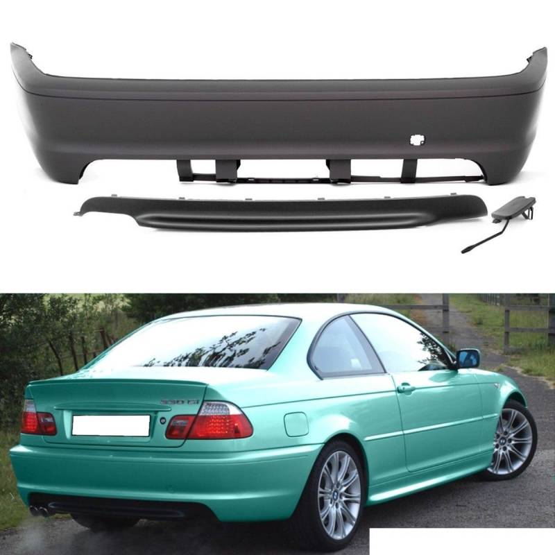 DM Autoteile 1204 Sport COUPE CABRIO Stoßstange hinten o. PDC kompatibel für BMW 3er E46 nicht M-Paket von DM Autoteile