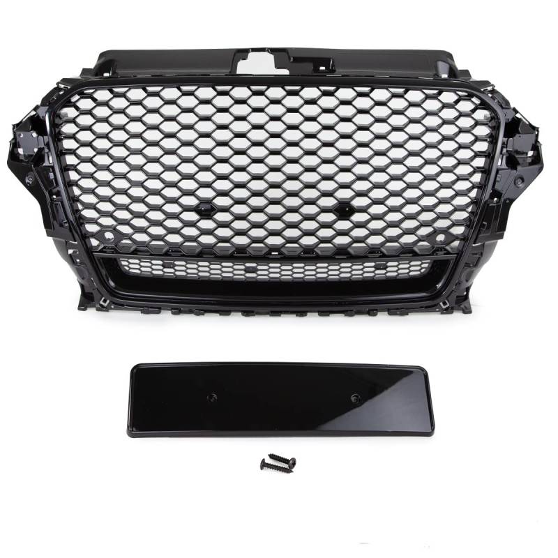 DM Autoteile Sport Kühlergrill Wabengrill Schwarz Glanz kompatibel für Audi A3 8V 12-16 nicht RS3 Quattro von DM Autoteile