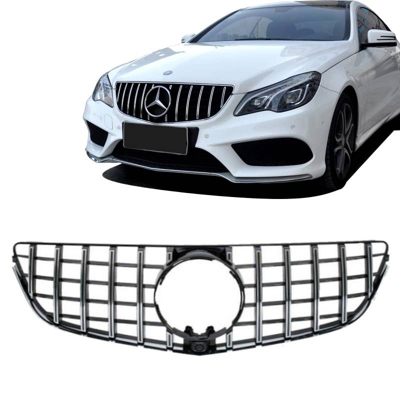 Kühlergrill Chrom Schwarz kompatibel für Mercedes E-Klasse Coupe C207 A207 Mopf 13-17 auf Sport-Panamericana DM Autoteile 2438 von DM Autoteile