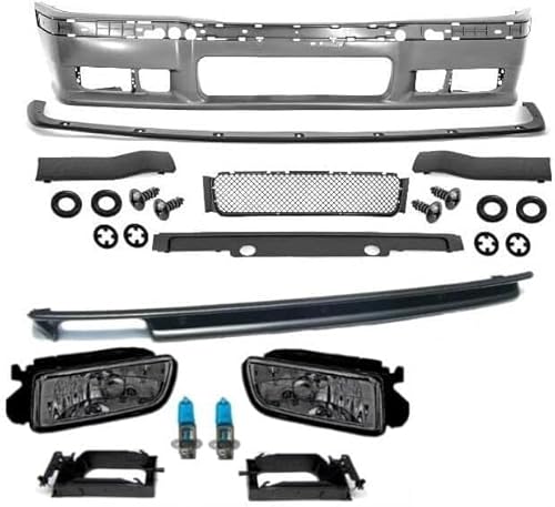 DM Autoteile Stoßstange + Diffusor + Nebel Smoke kompatibel für BMW E36 Limo Coupe Cabrio nicht M3 von DM Autoteile