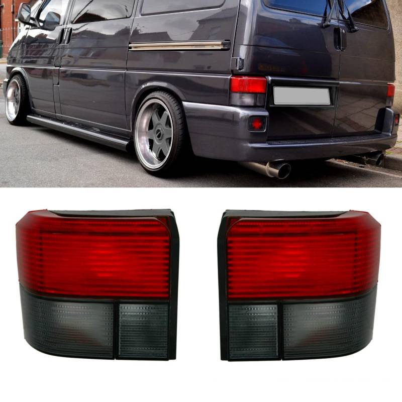 DM Autoteile 60008 SET Rückleuchten Heckleuchten Schwarz Rot Set Rechts Links kompatibel für VW T4 ab 1990-2003 von DM Autoteile