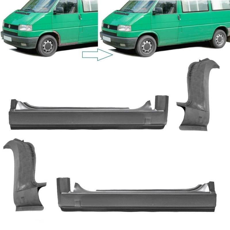 DM Autoteile 61012 kompatibel für VW T4 Reparaturblech Radlauf vorne SET Türschweller Einstieg Schweller 90-03 von DM Autoteile