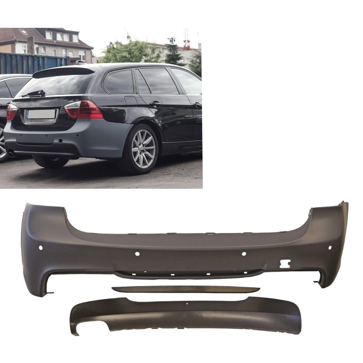 DM Autoteile 1524 TOURING Stoßstange Hinten PDC kompatibel für BMW E91 05-11 LCI Serie & M Paket ABE* von DM Autoteile