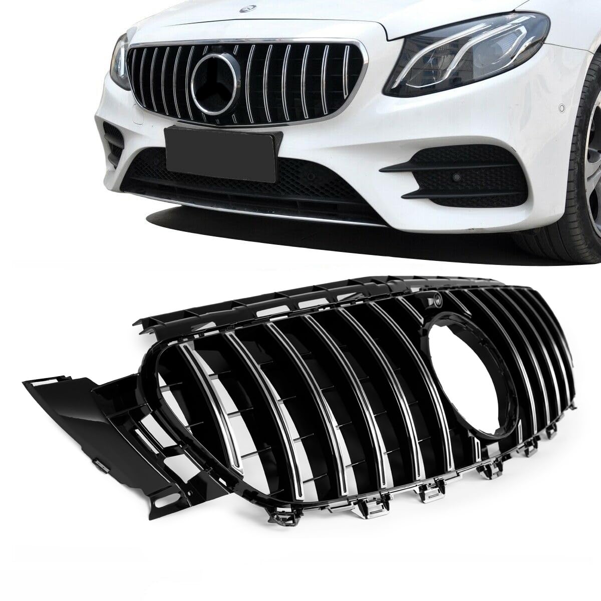 Kühlergrill Chrom kompatibel für Mercedes E-Klasse W213 S213 C238 A238 ab 2016 Sport-Panamericana GT DM Autoteile 2247 von DM Autoteile