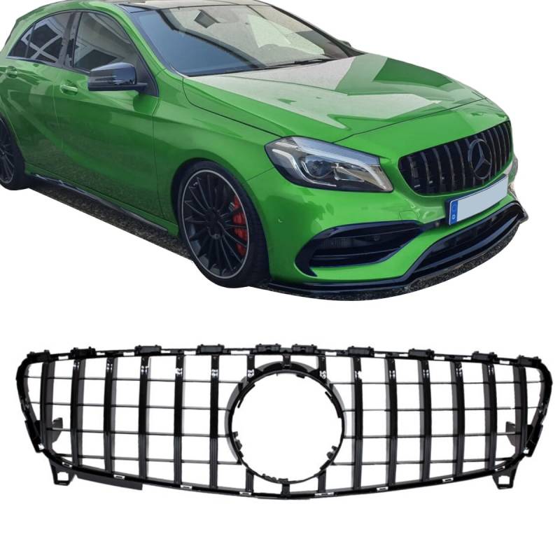 DM Autoteile 2715 Facelift Kühlergrill Komplett Schwarz kompatibel für Mercedes A-Klasse W176 Mopf 2015-2019 auf Sport -Panamericana GT von DM Autoteile