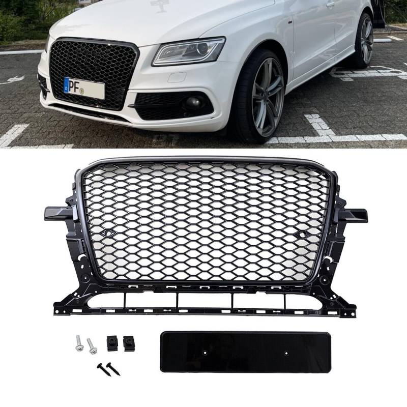 Kühlergrill Wabendesign Schwarz glanz komplett mit/ohne PDC kompatibel für Audi Q5 8R Facelift ab 2012 auch SQ5 DM Autoteile 4191 von DM Autoteile