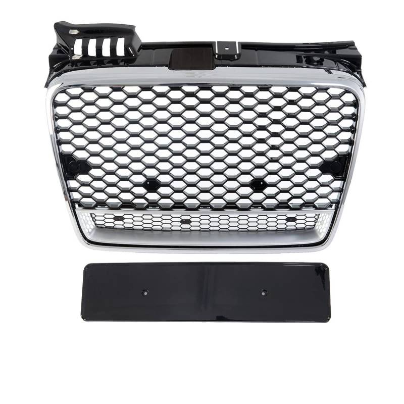 Kühlergrill Wabengrill Chrom Schwarz silber kompatibel für Audi A4 B7 04-08 nicht RS4 DM Autoteile 4227 von DM Autoteile