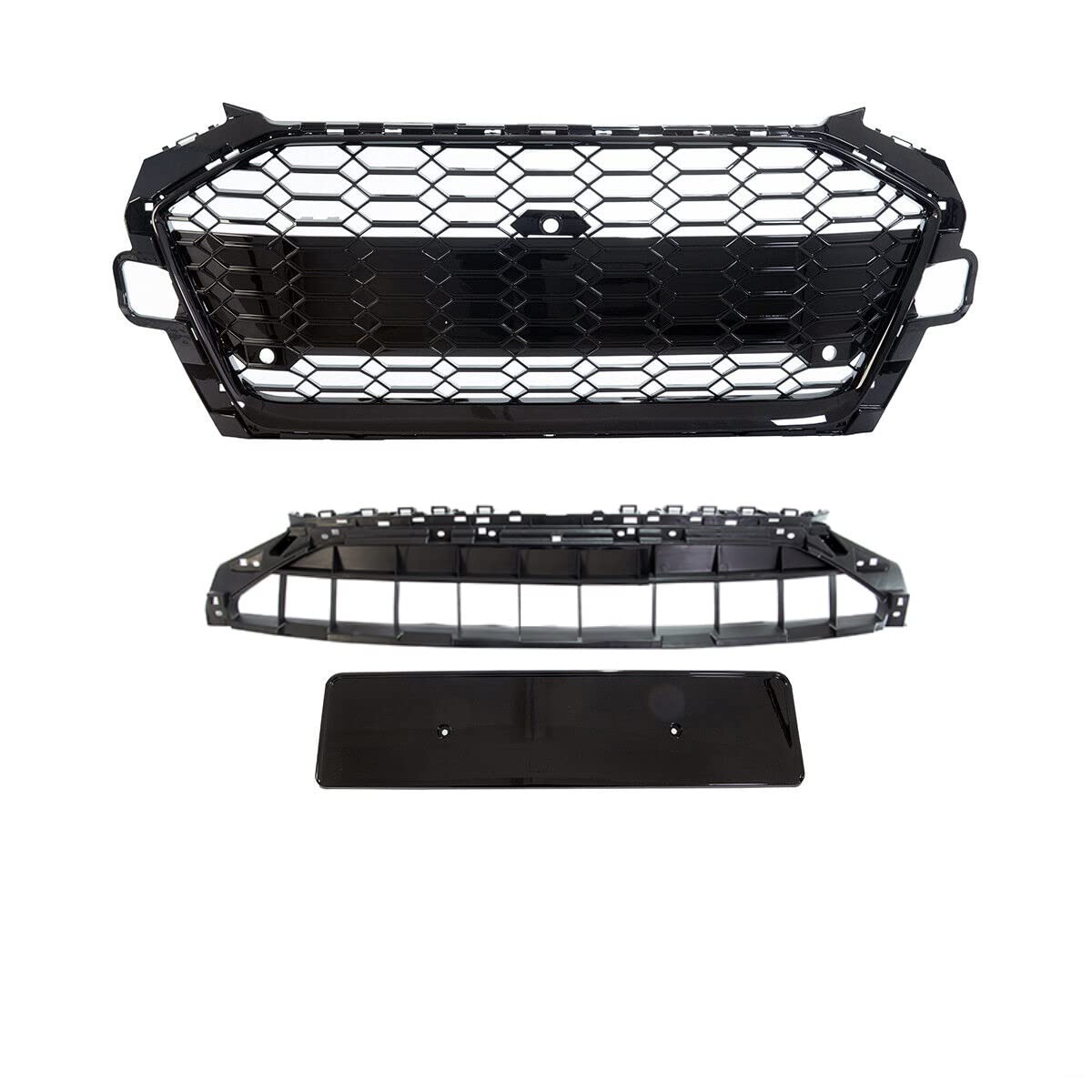 Wabengrill Breit Kühlergrill Schwarz glanz+Kamera kompatibel für Audi A4 B9 Facelift ab 2019 alle Modelle DM Autoteile 4234 von DM Autoteile