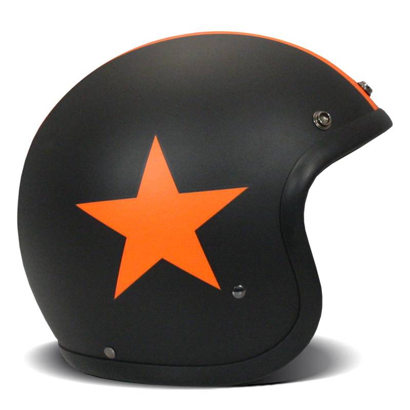 DMD Vintage Star Black Orange Open Face Helm Jethelm Motorradhelm, L von DMD