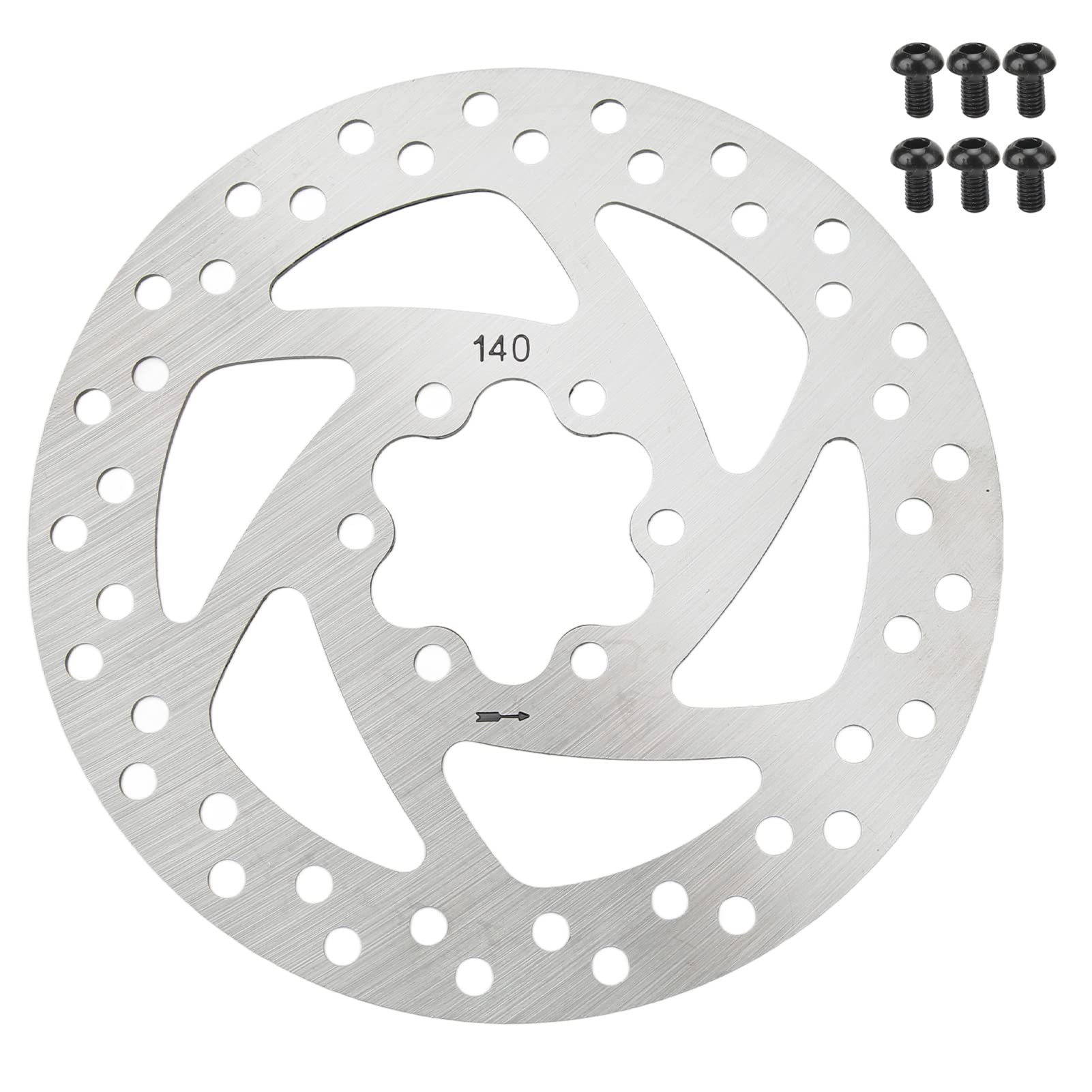 140 mm Elektroroller-Bremsscheibe, Edelstahl, 6-Loch-Bremsscheibe mit 6 Schrauben, Elektroroller-Modifikation von DMLENGOIN