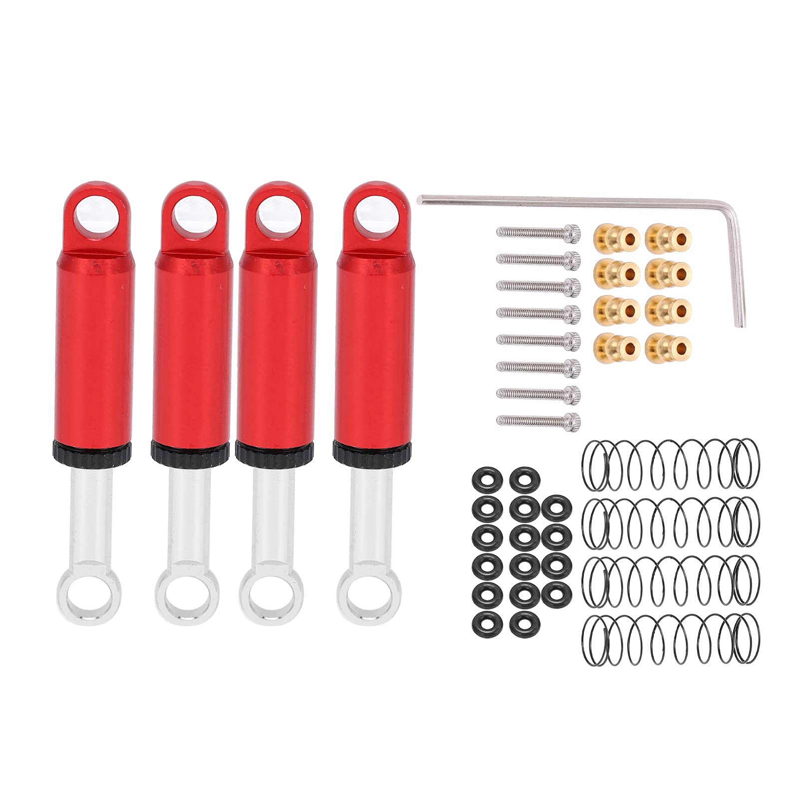 Aluminiumlegierung dämpfer 4PCS Dämpfer -Kit für 1/24 RC Crawler Car Scale (Red) von DMLENGOIN