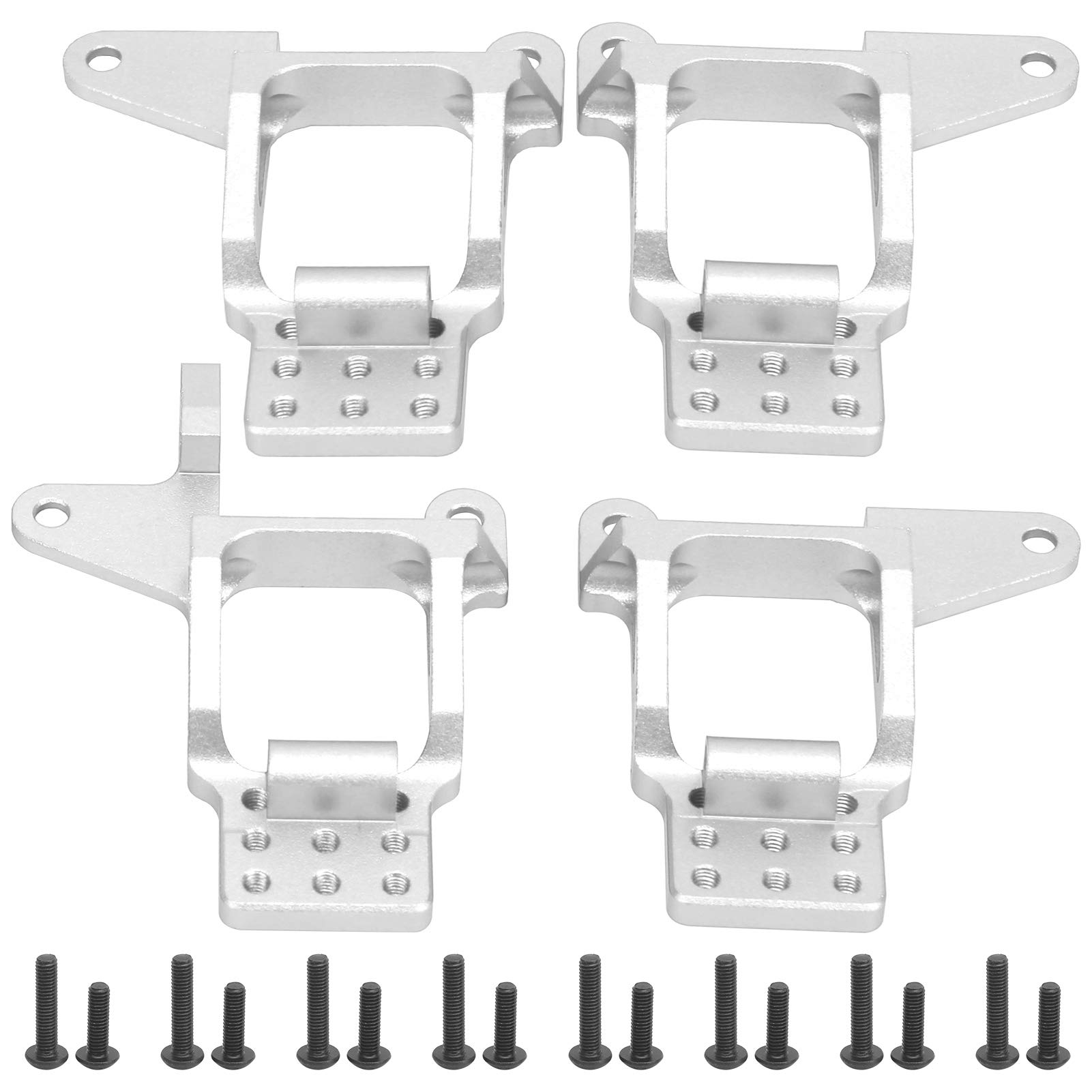 Ersatz-RC-Zubehör für vordere und hintere Stoßdämpferbrücken, Halterung für Reifenhalterung, passend für Traxxas ‑4 1/10 (Silber S) von DMLENGOIN