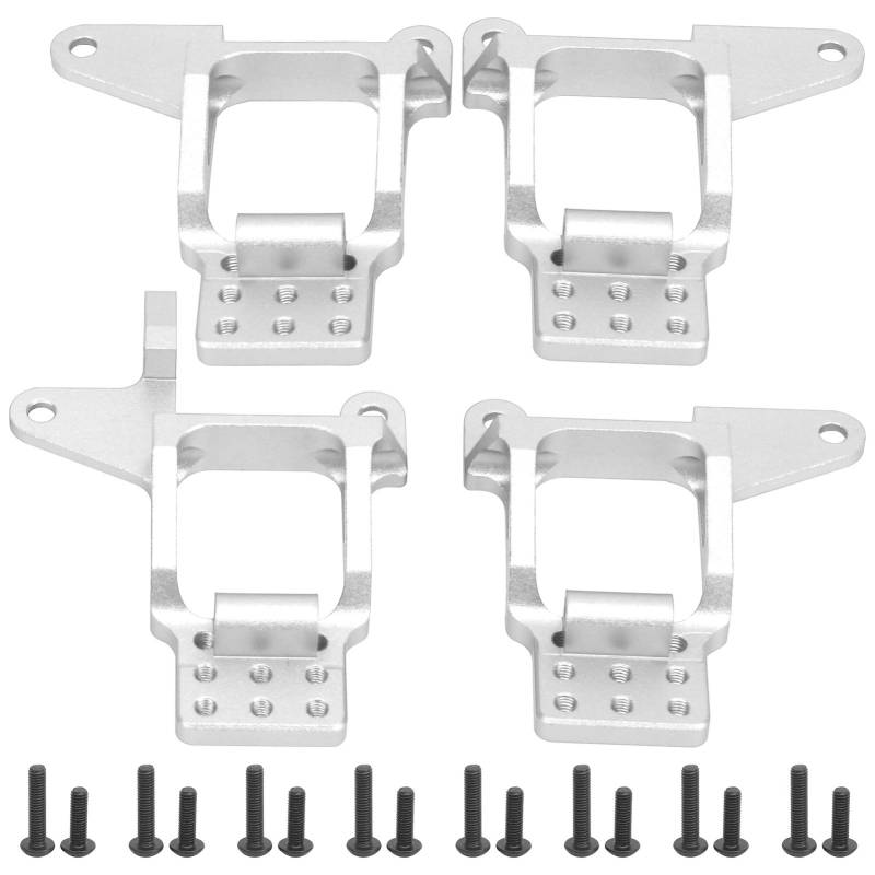 Ersatz-RC-Zubehör für vordere und hintere Stoßdämpferbrücken, Halterung für Reifenhalterung, passend für Traxxas ‑4 1/10 (Silber S) von DMLENGOIN