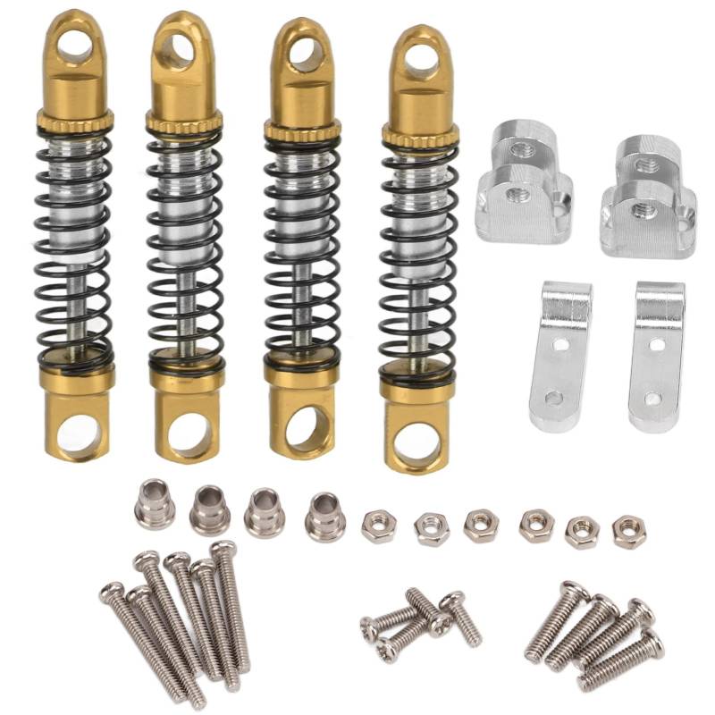 Metall-Stoßdämpfer-Dämpfer-Set WPL D12 RC-Auto-Upgrade-Teile Cooles Aussehen Leicht Robust und (Gold) von DMLENGOIN