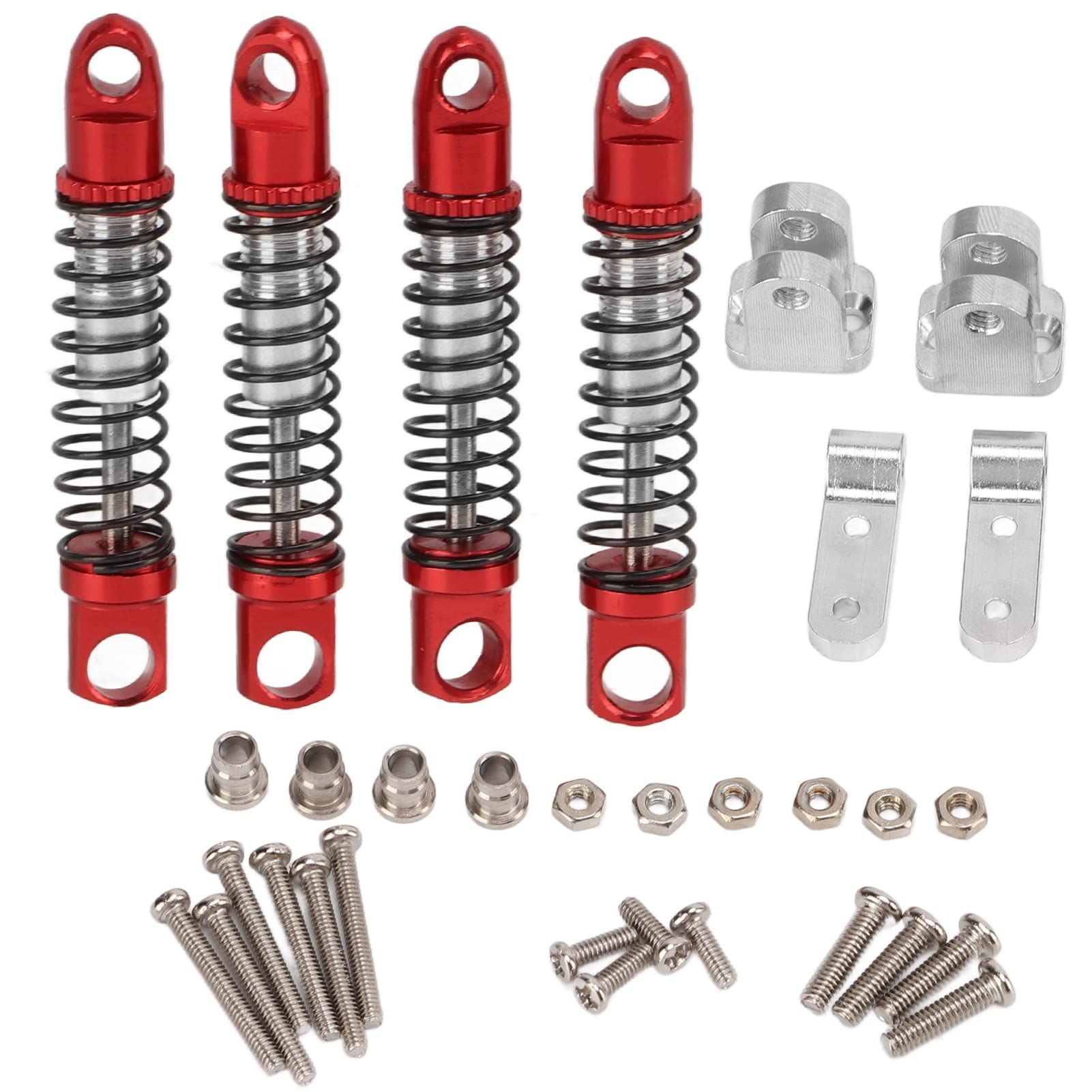 Metall-Stoßdämpfer-Dämpfer-Set WPL D12 RC-Auto-Upgrade-Teile Cooles Aussehen Leicht Robust und (Rot) von DMLENGOIN