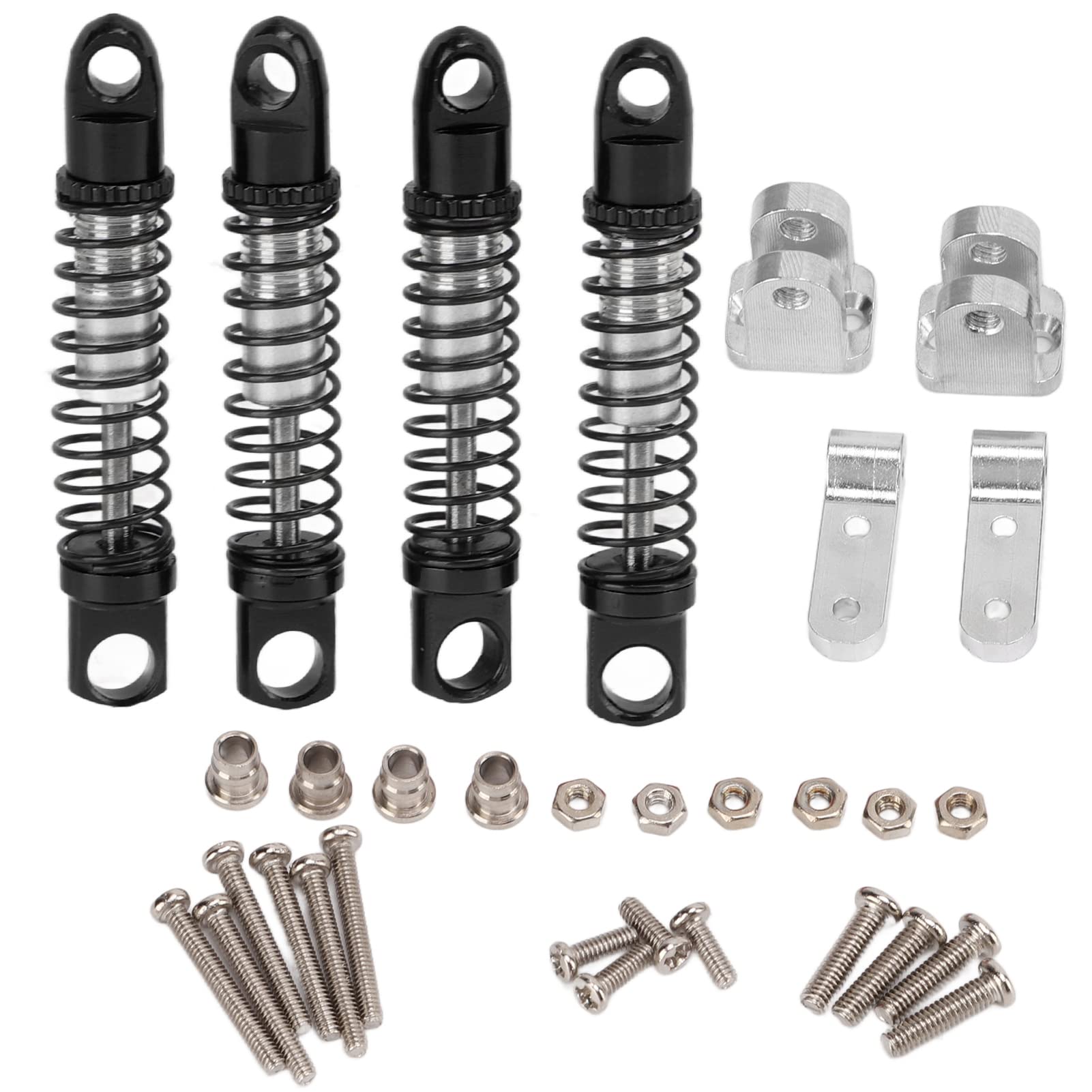 Metall-Stoßdämpfer-Dämpfer-Set WPL D12 RC-Auto-Upgrade-Teile Cooles Aussehen Leicht Robust und (Schwarz) von DMLENGOIN