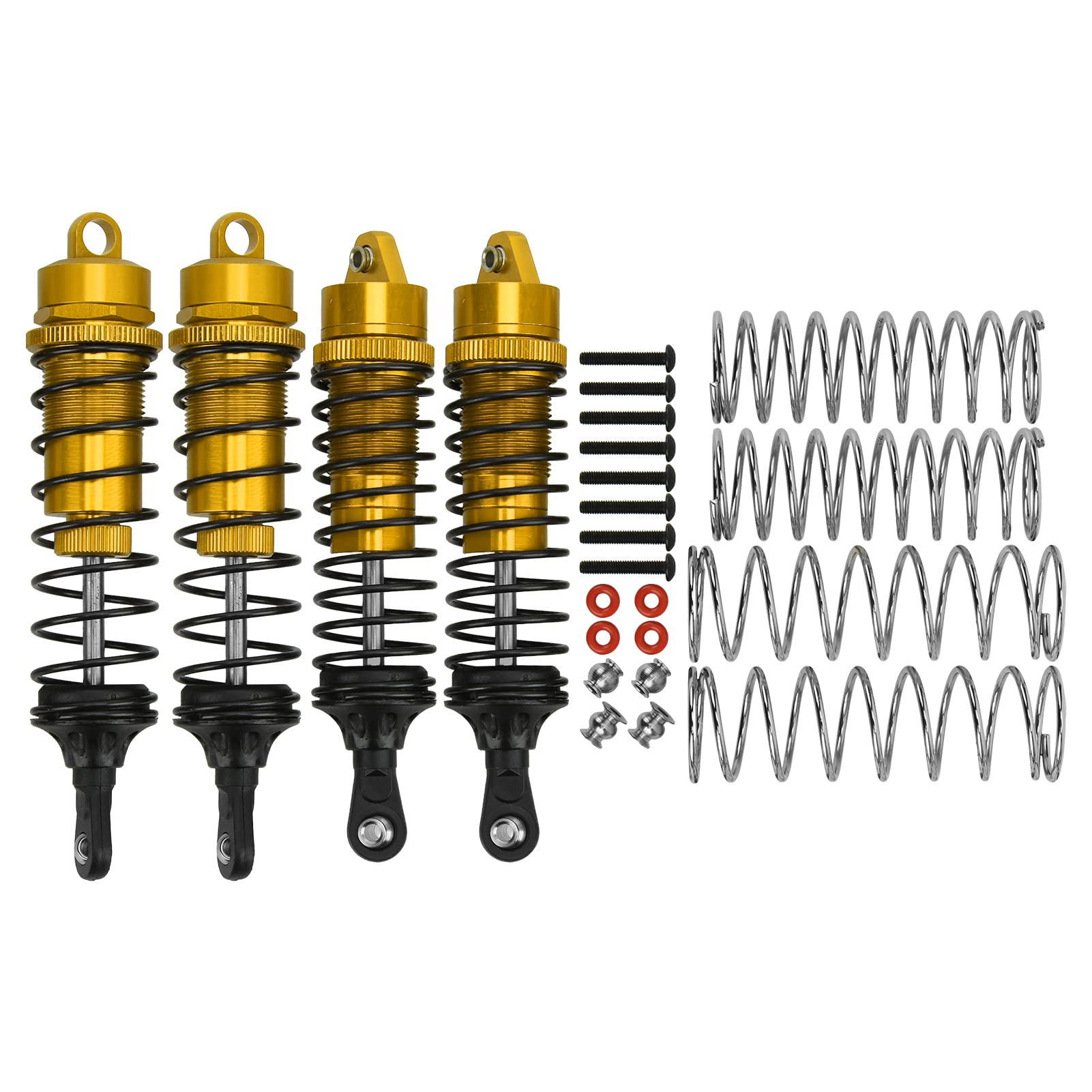 RC-Car-Stoßdämpfer-Set vorne hinten, Aluminiumlegierung, verstellbar, Ersatz-RC-Zubehör für 1/10 RC-Car (Gold) von DMLENGOIN