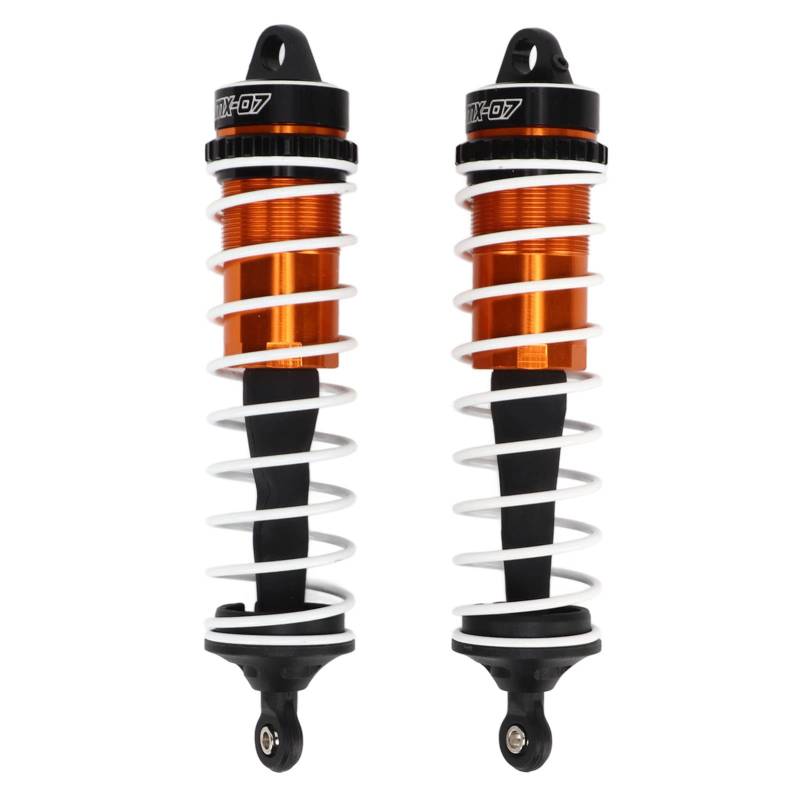 RC -Stoßdämpfer Ersatzteile RC -Autodämpfer Premium -Aluminiumlegierung für ZD Racing MX 07 1/7 LKW 2PCS Schwarz Orange von DMLENGOIN