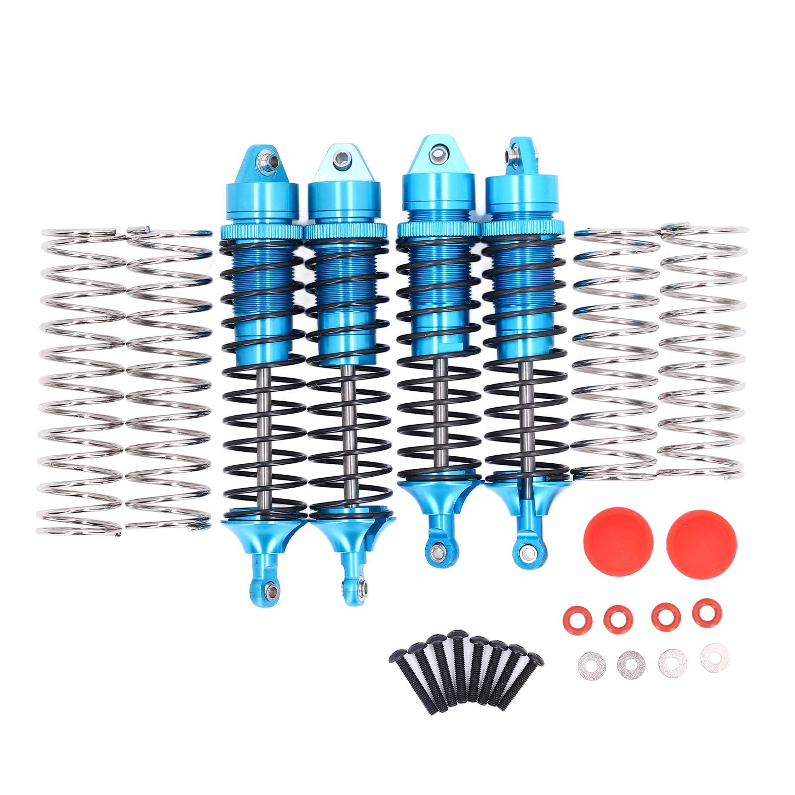 Stoßdämpfer aus Aluminiumlegierung vorne und hinten, RC-Dämpfer, ausgewogenes Fahrerlebnis für ARRMA 1/10 ferngesteuertes Auto (Blau) von DMLENGOIN