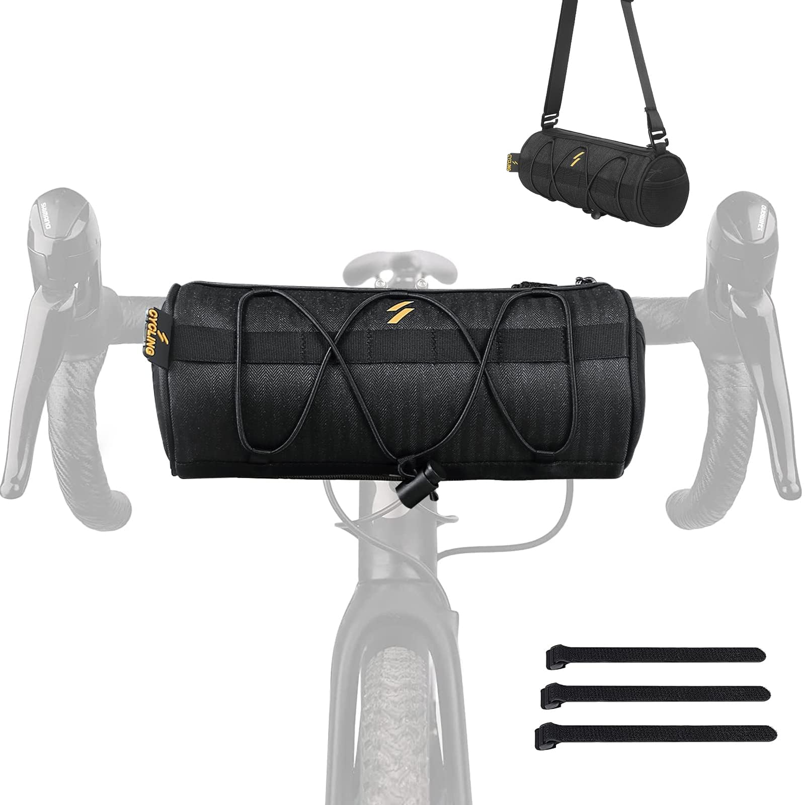 DMNQ Lenkertasche Fahrrad Fahrradtasche Lenker Aufbewahrungstasche Mit Schulterriemen Klettverschluss mit Schultergurt für Rennrad Mountainbike Radfahren Reisen von DMNQ
