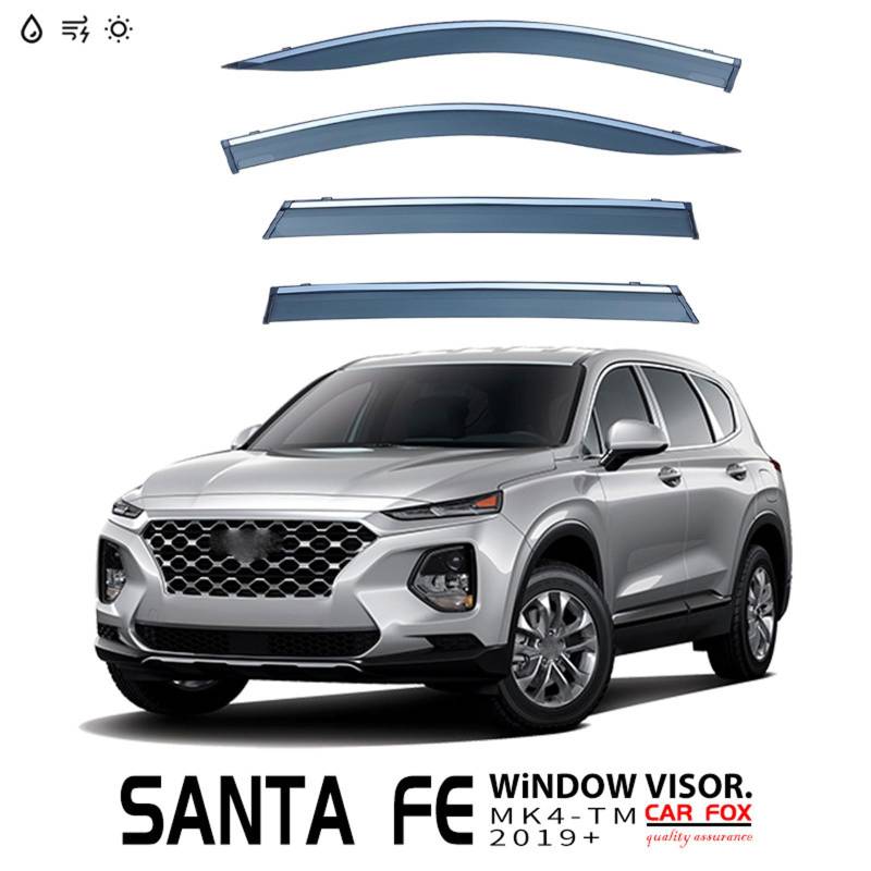 Windabweiser Autofenster für Hyundai Santa FE SWB MK4-TM 2019-2023 2024, LanglebigE Regenabweiser Autofenster Regenschutz 4 Stück Autozubehör von DMYASVTFB