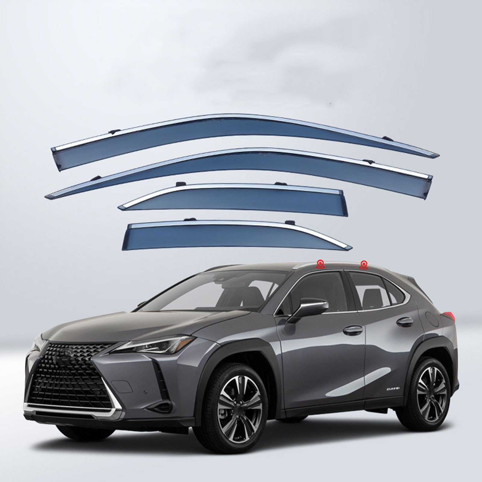 Windabweiser Autofenster für Lexus UX MK1-ZA10 2019+, LanglebigE Regenabweiser Autofenster Regenschutz 4 Stück Autozubehör von DMYASVTFB