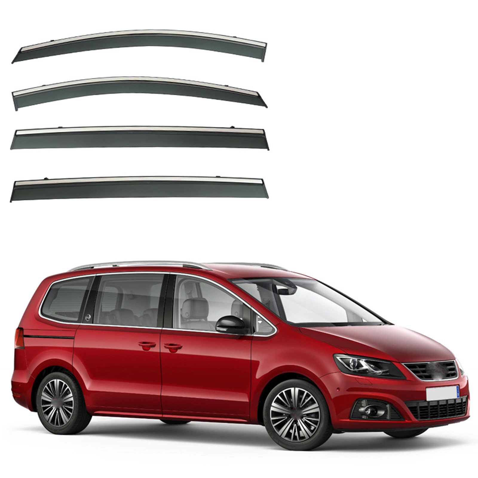 Windabweiser Autofenster für Seat Alhambra MK2/7N 2010-2018 2019 2020, LanglebigE Regenabweiser Autofenster Regenschutz 4 Stück Autozubehör von DMYASVTFB