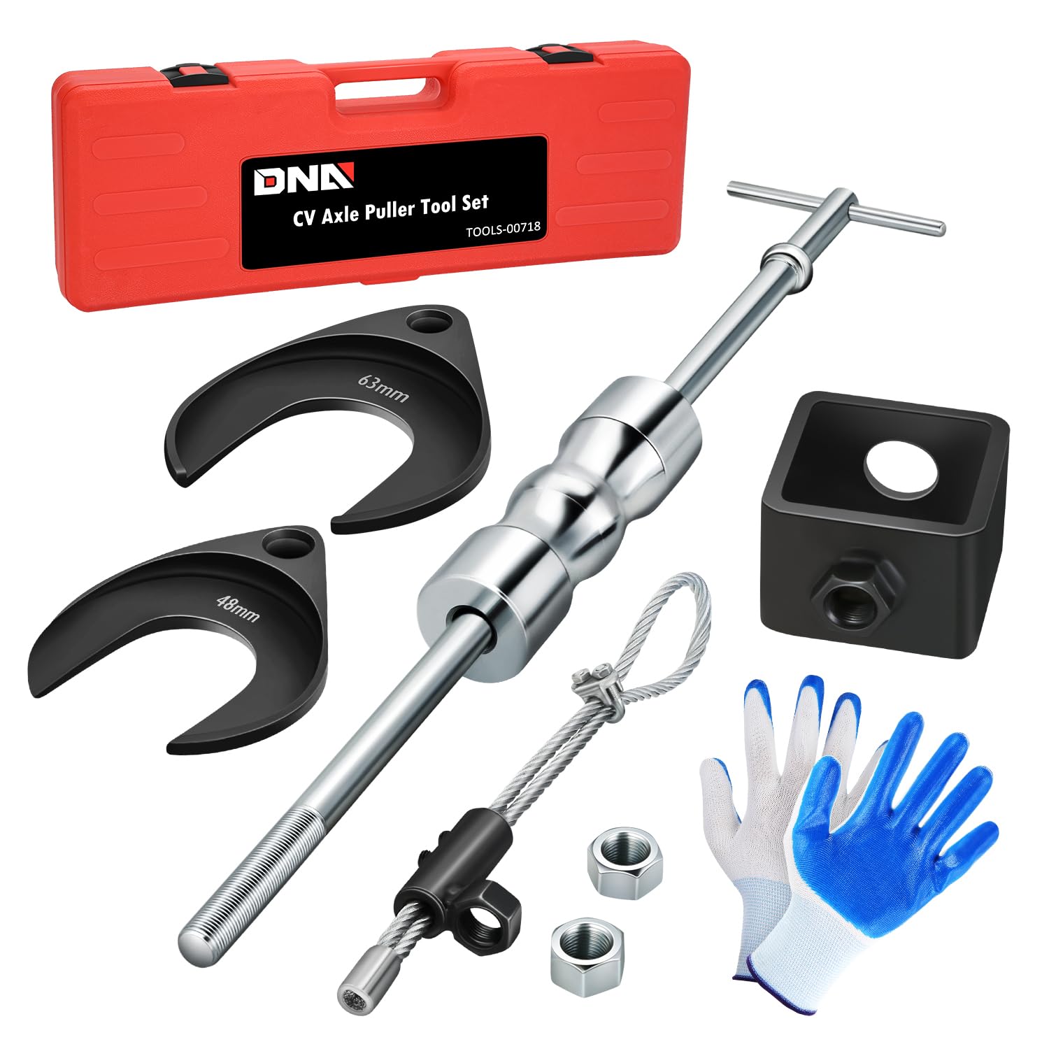 DNA MOTORING CV Achsenabzieher Werkzeug Set, Gleithammer Abzieher Set, CV Gelenk Entfernen Werkzeug Kit, Vorderradnabenlager Entferner & Hinterradachse Nabe Dent Shaft Puller Tool Kit, CV Achse von DNA MOTORING