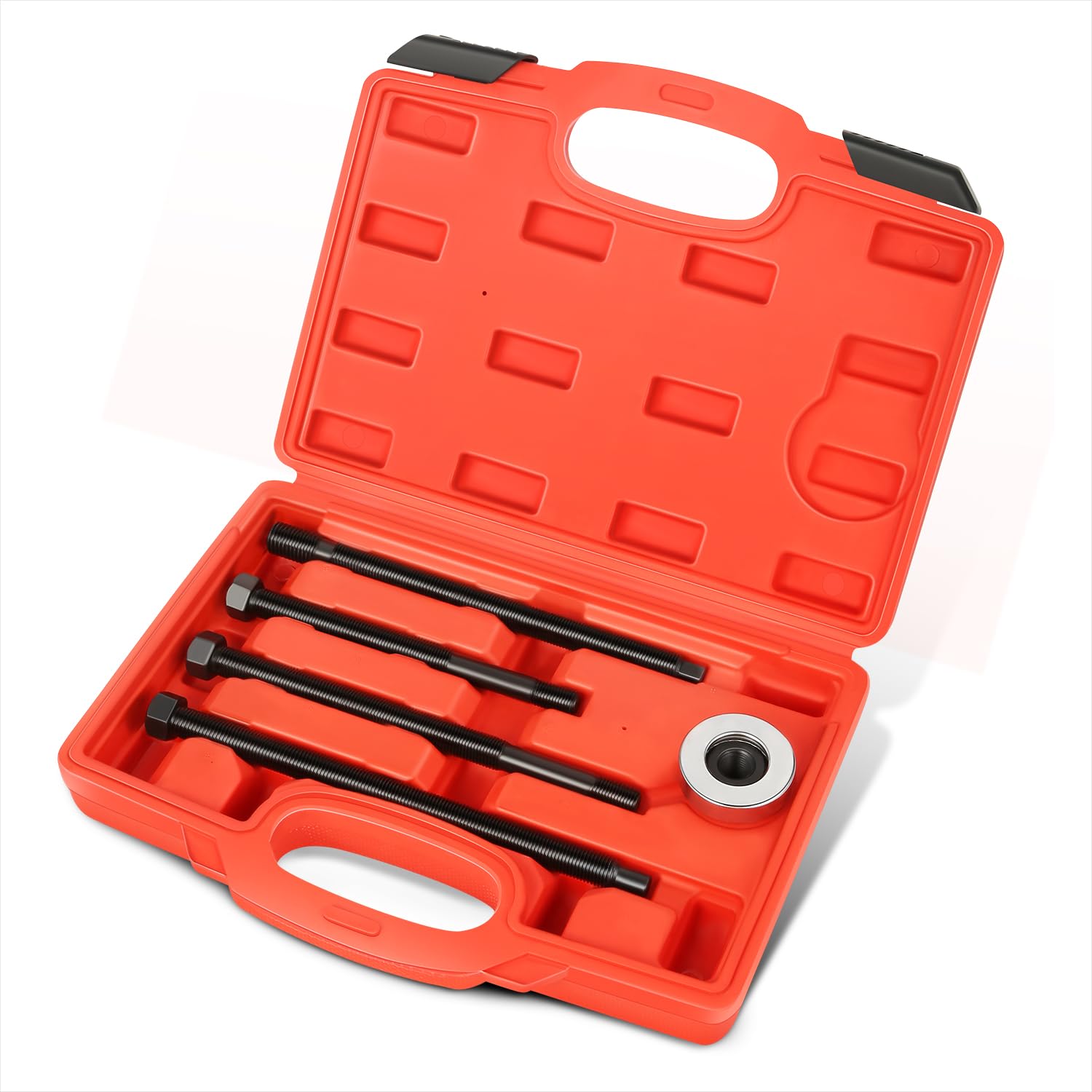 DNA MOTORING Tools-00605 Reparatur-Set mit langer Reichweite, 5-teiliges Kurbelwellen-Riemenscheiben-Abzieher-Set mit 4 Adaptern und Mutterlager von DNA MOTORING