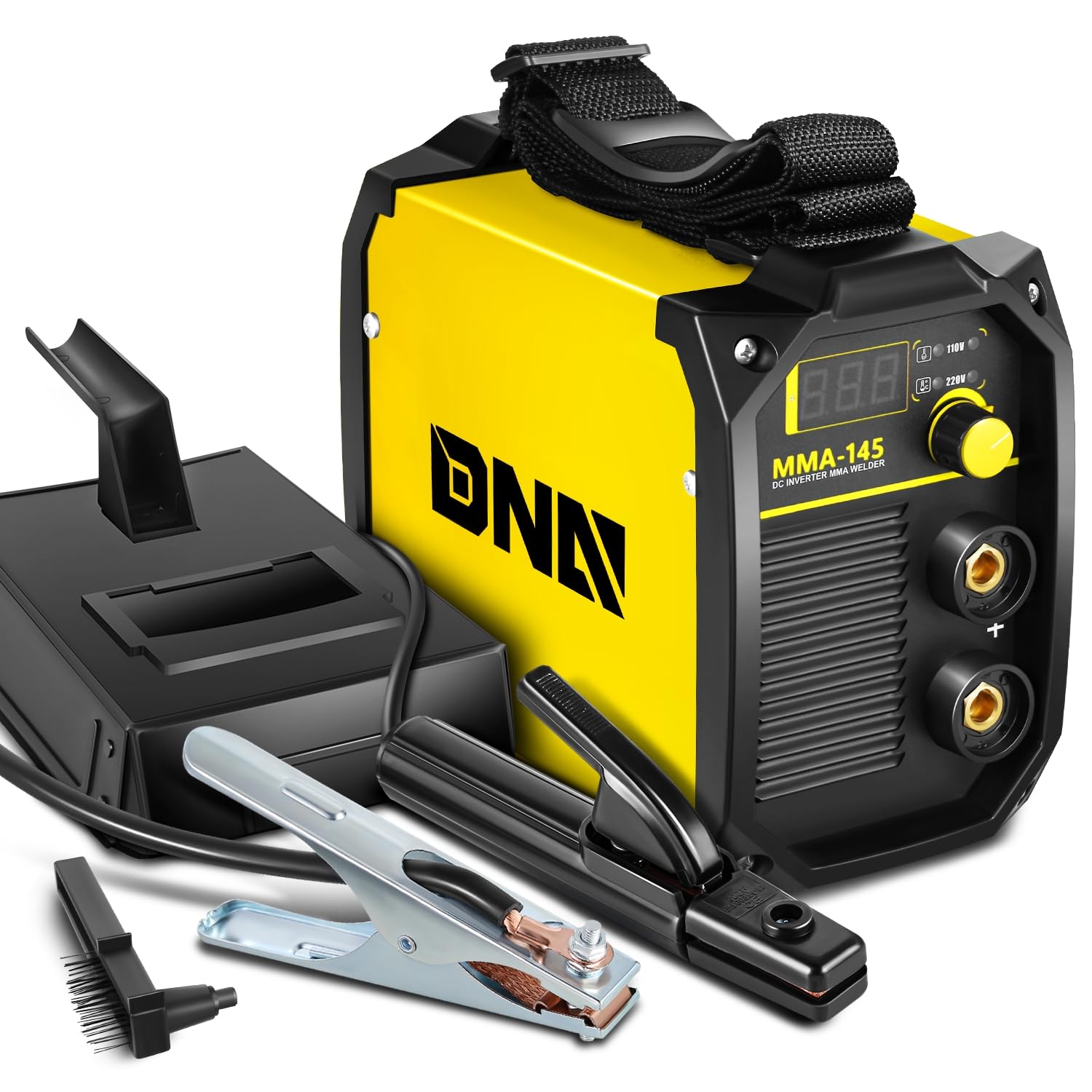 DNA MOTORING Tragbarer MMA-Schweißer, 110 V/220 V, Flussmittelkernschweißgerät, MMA-Modus, IGBT-Inverter, automatische Drahtzufuhr-Schweißmaschine, LED-Digitalanzeige, TOOLS-00713-YL von DNA MOTORING