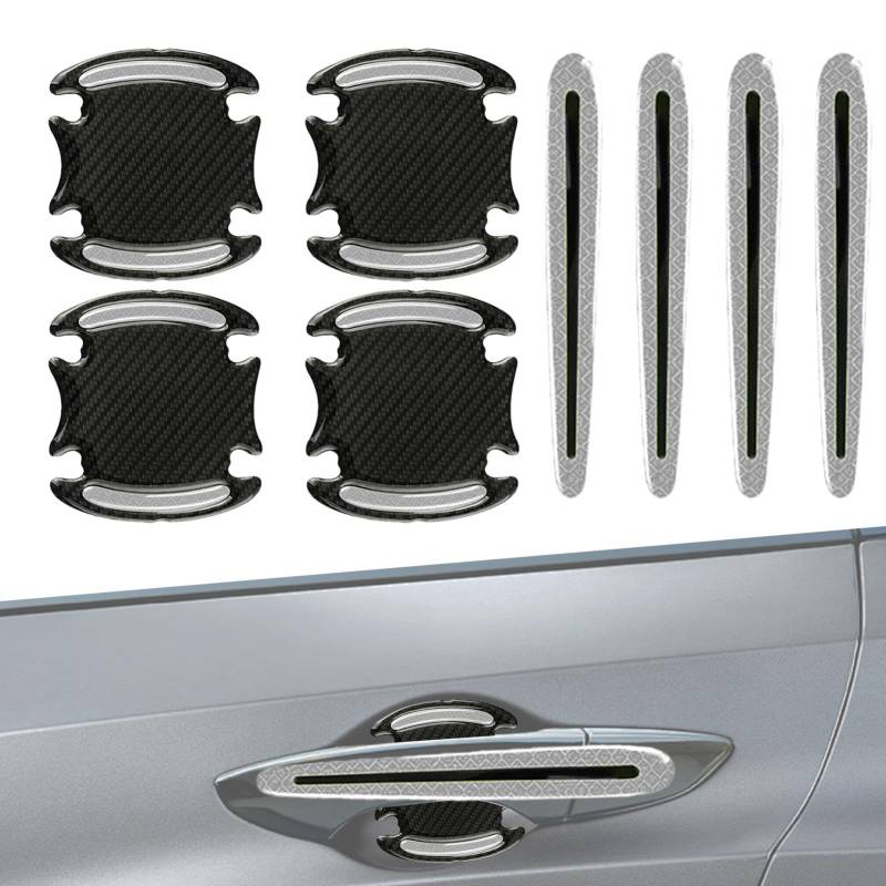 Door Handle Scratch Protector Cover, Scratch Resistant Scratch Protector, Car Door Handle Reflective Wraps, Automotive Decals Protector Cover Reflective Sticker For Car Auto Vehicles von DNCG